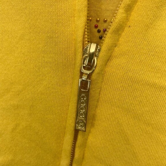 COOGI Zip Up Hoodie Jacket & T-Shirt Set Womens 2X Rhinestone Yellow Vintage Y2K - Picture 16 of 16